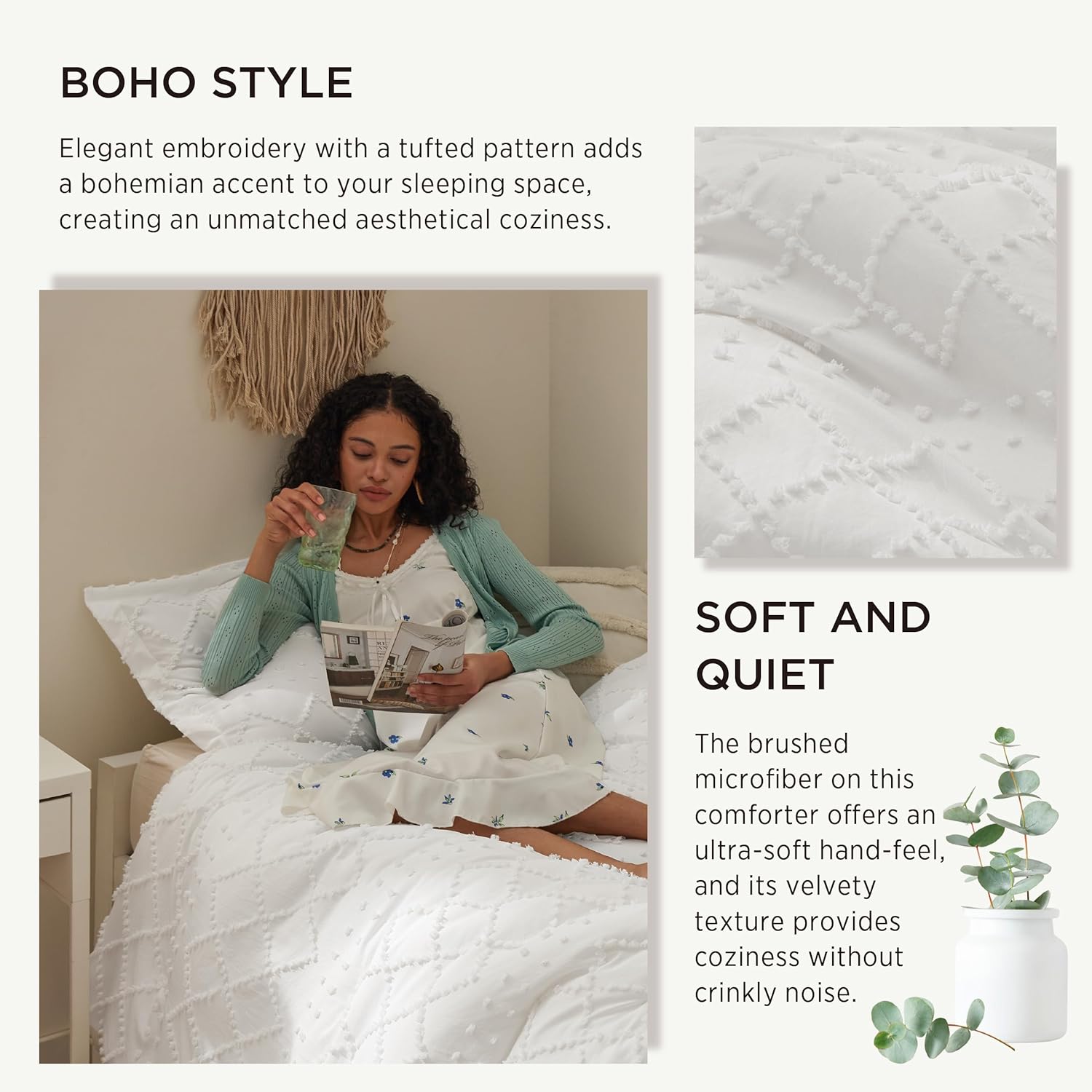 Cozy Twin XL Boho Bedding Set