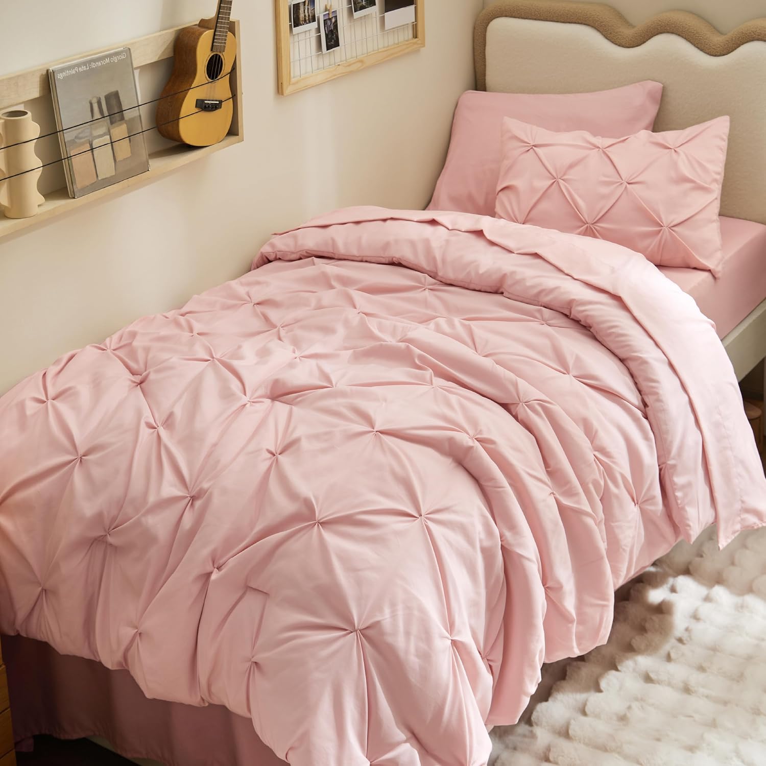 Cozy Pink Dorm Comforter Set